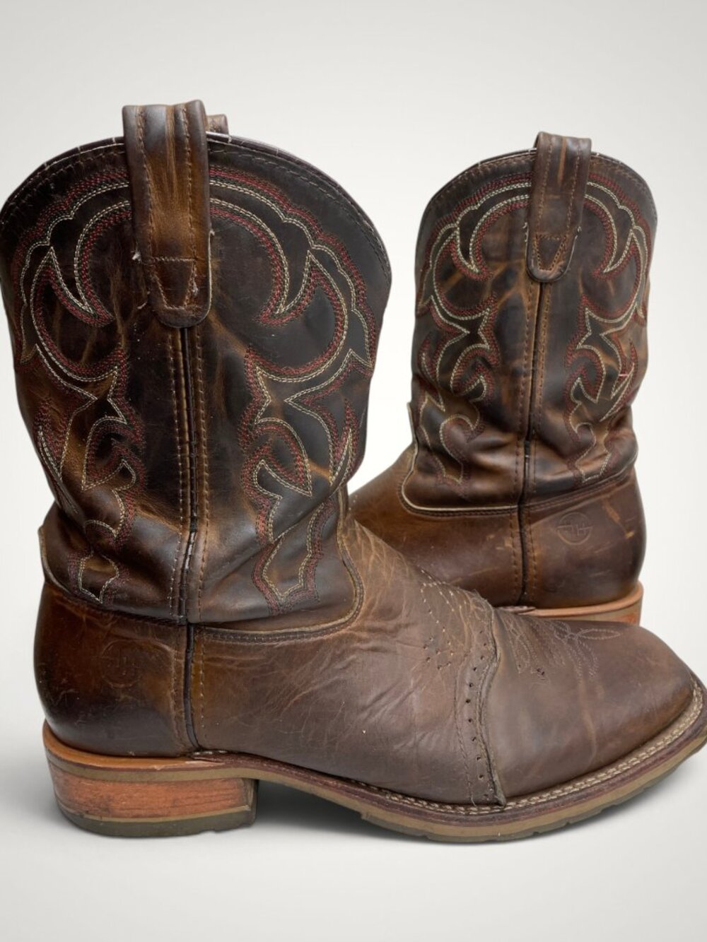 Double-H Brown Leather Western Cowboy Boots Size 14 D Men’s